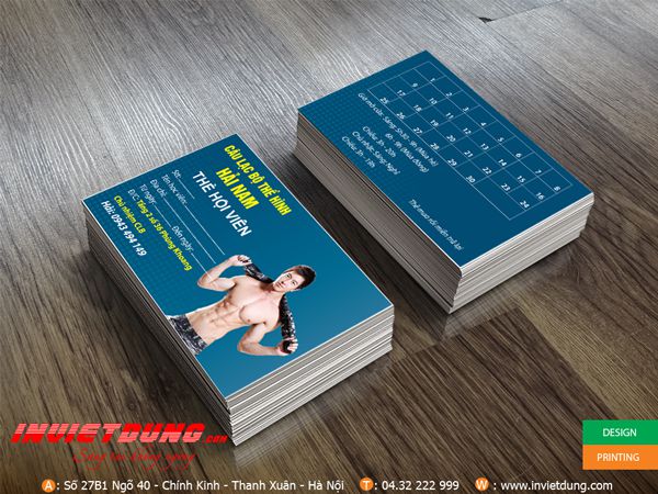 thiết kế name card phòng gym, fitness